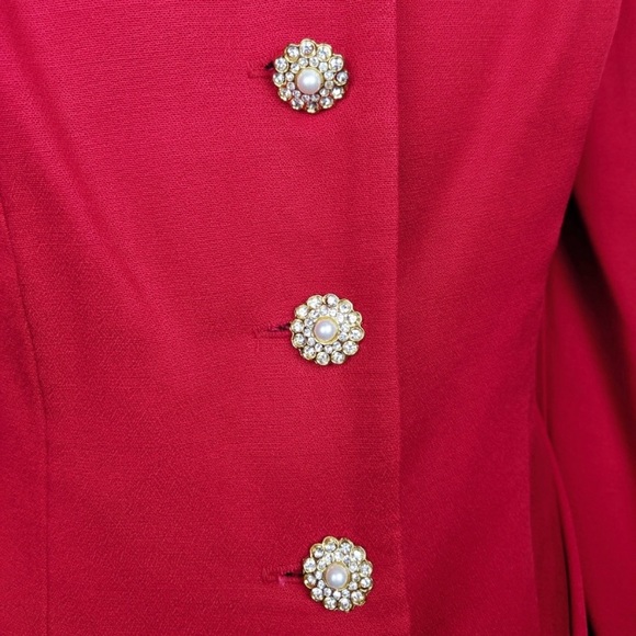 Dave & Johnny | 80s Western Red Cold Shoulder Top - Picture 4 of 6